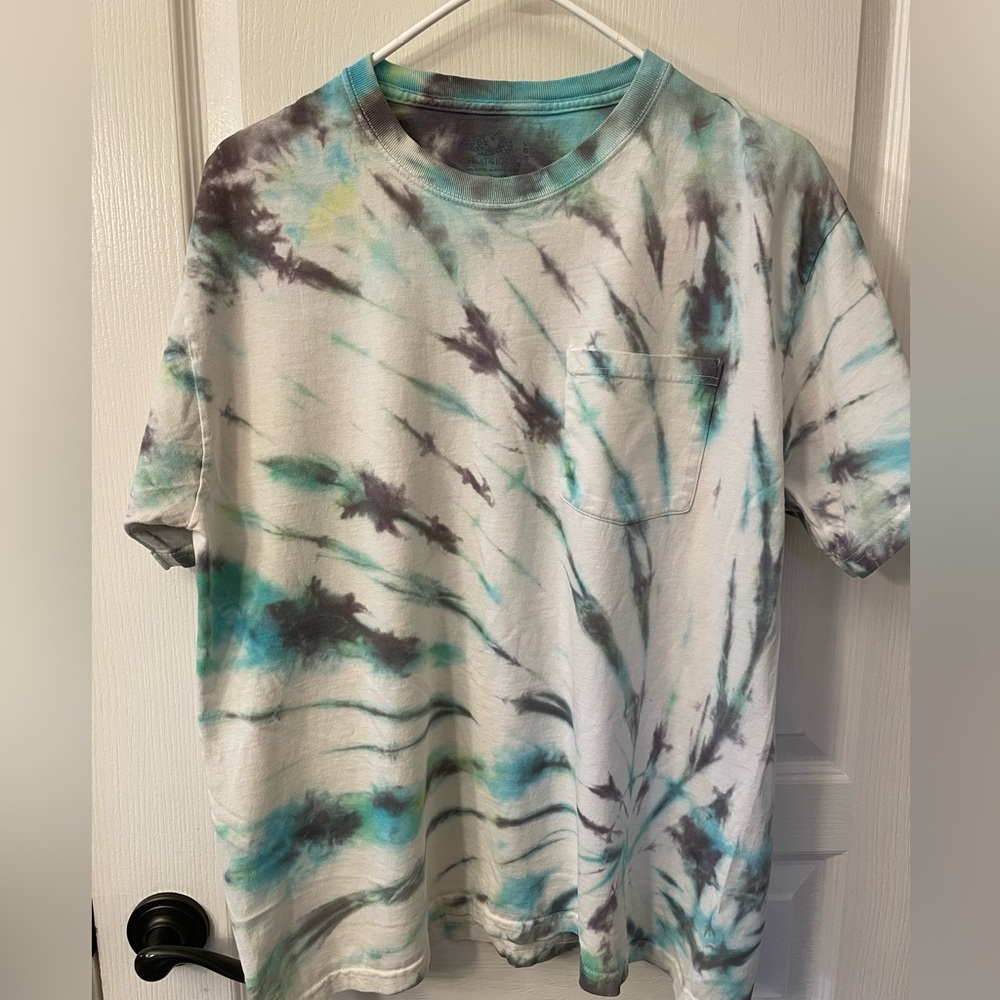 Fruit of the Loom Blue and Green Short Sleeve Tee